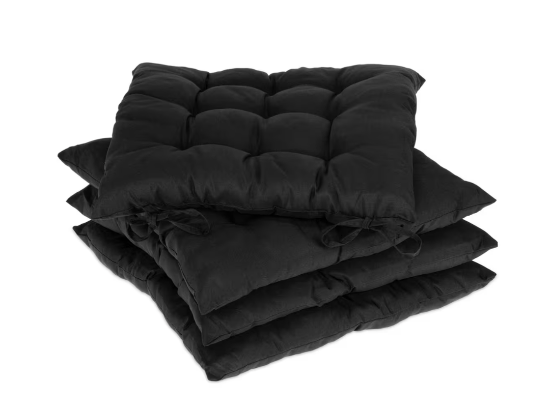 3 PCS Black Chair Cushions