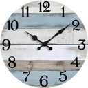 JoFomp 14 Inch Wall Clocks Battery Operated, Silent Non Ticking Wall Clock Wood, Coastal Country Design Rustic Wall Clocks for Living Room Decor, Large Wall Clock for Bedroom Kitchen Bathroom