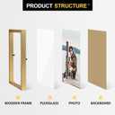 TOFOREVO 4x6 3 Picture Frame Triple Wooden Hinged Photo Frame Definition Glass Stand Vertically on Desktop or Tabletop Gold