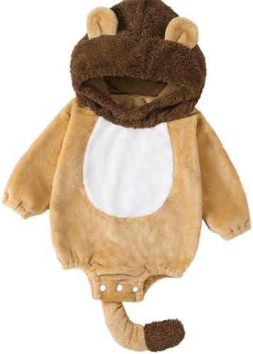 Baby Halloween Costume Boy Girl Animal Monster Hooded Romper Toddler Warm Costumes, Size 6-9 m