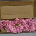 mizii 4Pcs Pink Artificial Hydrangea Flowers Large Fake Silk Hydrangea Flower with Leaves Stems Realistic Faux Hydrangeas Decorations for Wedding Table Centerpieces Vase Home Decor (Pink)