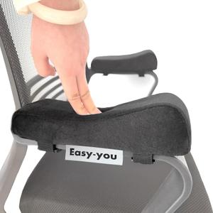 Office Chair Armrest Covers, Set of 2 Comfortable Armrest Elbow Pillow (2 Black Armrest Pillow)