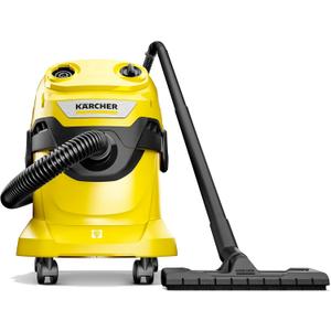 Krcher WD 4 Multi-Purpose 5.3 Gallon Wet/Dry Shop Vacuum Cleaner with Attachments, Space-Saving Design, Heavy Duty