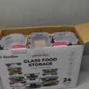 FineDine 24 Piece Premium Borosilicate Glass Meal Prep Containers Glass - Airtight Food Storage Containers with Lids, Hinged Locking Lid, BPA Free, For Meal Prep/Freezer/Oven (Grey)