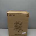 LEHOM 3 Tier Rolling Storage Cart, Metal Trolley Utility Cart with Wheels & Hooks, Easy Assembly Organizer Storage Cart for Bathroom Kitchen Office Bedroom White