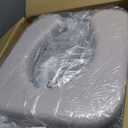 HOMLAND Bedside Commode with Padded Seat and Backrest, Aluminum Commode Toilet with Bucket, Easy Cleaning Portable Toilet for Adults and Seniors, 350 lb Capacity Enhanced Crossbar (Gray)