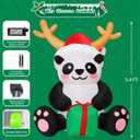 COMIN 5.4 FT Christmas Inflatables Outdoor Decorations Inflatable Panda Holding Xmas Present Blow Ups with Built-in LEDs for Yard Party Lawn Decor