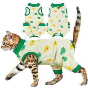 ADNIKIA Cat Recovery Suit with Hind Legs, Breathable Onesie After Surgery Female for Abdominal Wounds or Skin Diseases, Anti-Licking Full Body Pet Surgical Pajamas, E-Collar Alternative Wear, S