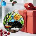 10 x Black Cat Christmas Ornaments, Dodosky 2.8in Ceramic Xmas Decor, Christmas Tree Ornaments, Xmas Decorations for Tree, Holiday Ornament, Gift Ideas, Black Cat Gifts, Gifts for Cats Lovers