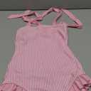 YOUNGER TREE Toddler Swimsuit Girl Color Block Stripe One-Piece Swimwear Baby Girl Bathing Suits (7-8 Years)