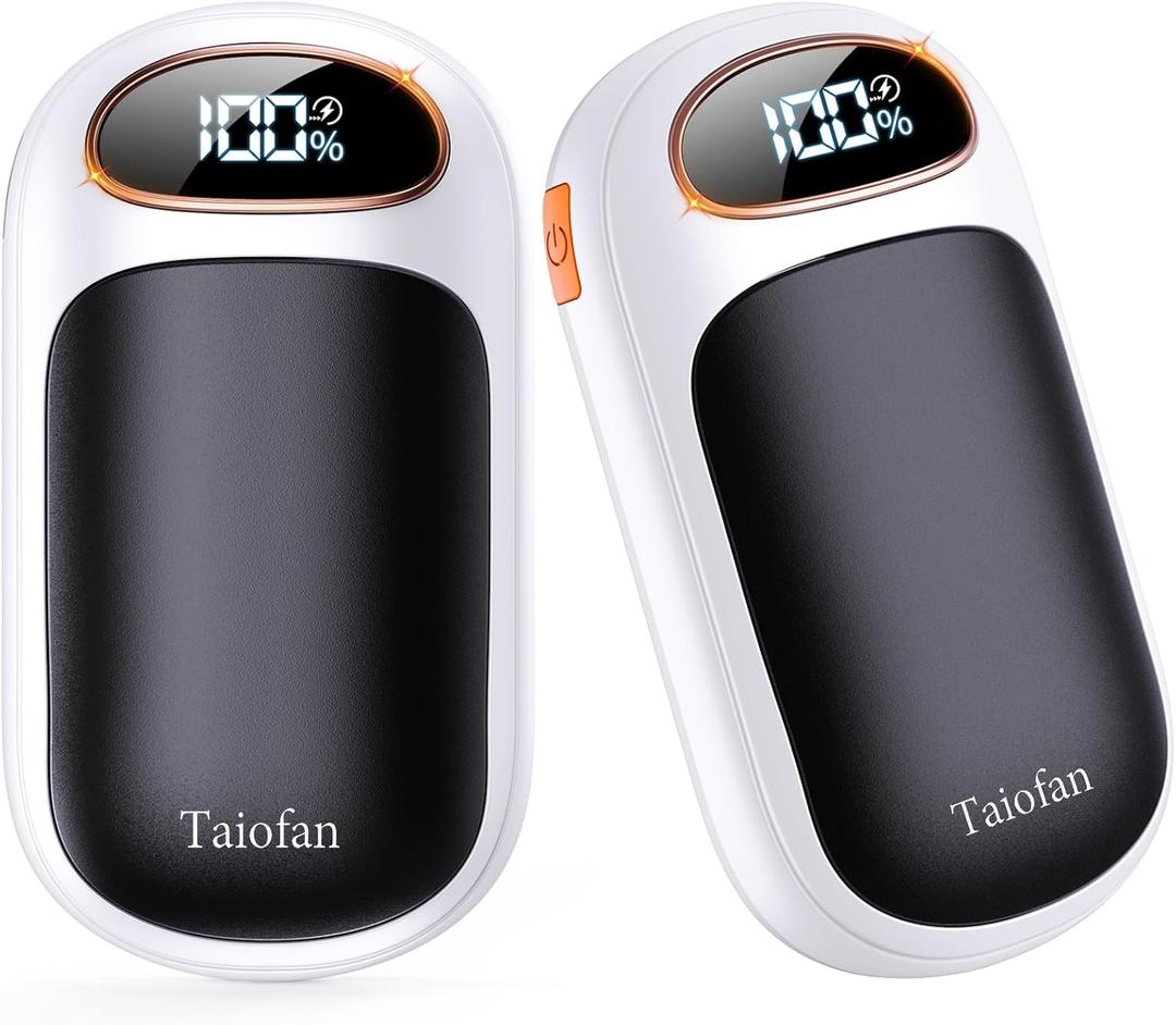 Rechargeable Hand Warmer 2 Pack, LED Display & 4 Levels, Ultrathin Electric Hand Warmers Portable USB Pocket Heater Fits Gloves for Hunting Essentials, Camping, Raynauds, Gifts for Christmas