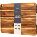 Zoutley Extra Large Teak Wood Cutting Board for Kitchen, Knife-Friendly Chopping Boards with Juice Grooves & Storage Stand, Heavy Duty Wooden Boards for Meat, Fruit & Cheese, Ideal Housewarming Gift