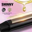 FARERY Long Barrel Curling Iron 1 1/4 inch, 1.25 Inch Curling Iron for Long Hair, Infused Argan Oil & Keratin, Lasting Styling, 11 Adjustable Temp, Include Clips & Silicone Pad