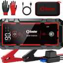 Jump Starter, Battery Jumper Starter Portable, Car Battery Jump Starter with 3 Modes Flashlight, Compass, Power Bank and Jumper Cable