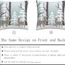 Sweetshow Winter Wildlife Deer Pillow Covers 16x16 Inch Christmas Landscape Deers Snow Tree Ivory Gold Throw Pillows Set of 2 Soft Cotton Pillow Case for Home Sofa Bedroom Livingroom Decor