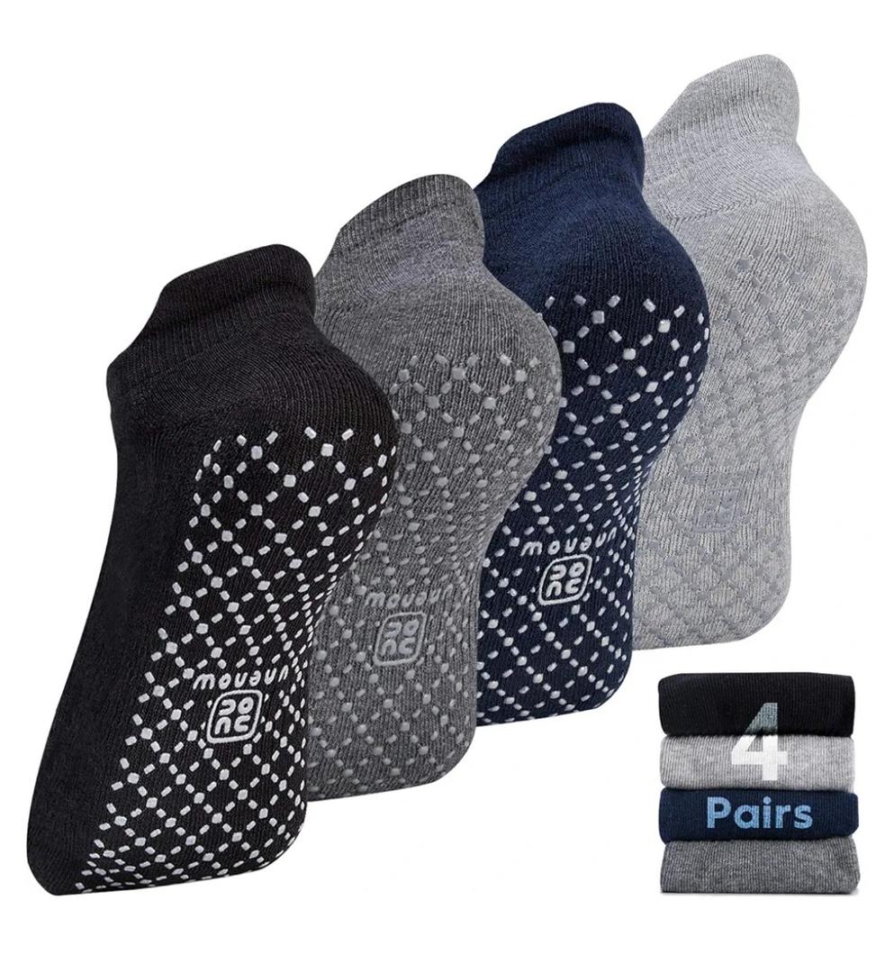 unenow Unisex Non Slip Grip Socks with Cushion for Yoga Pilates Barre Home & Hospital
