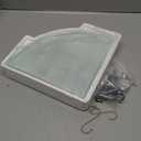 HouseMila Glass Shower Shelves, 2 Tier Tempered Glass Corner Shelf Shower Organizer with Extra 3 Hangers Shower Shelves for Inside Shower