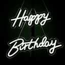28x6 inch Happy Birthday Neon Sign Art Wall Lights for Beer Bar Club Bedroom Hotel Pub Cafe Wedding Birthday Party Gifts_White