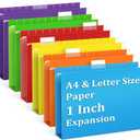 V-Opitos 6 Pack 1 Inch Expansion Hanging File Folders, Letter Size Hanging Folders with 1/5-Cut Adjustable Tab, Extra Capacity Hanging File Folders, Ideal School Classroom, Office Supplies