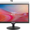 SKitphrati 20 Inch PC Monitor 1600x900 Screen Display with HDMI VGA BNC AV Ports, VESA Mounting, LED Monitor for PC, Laptop and Computer, Built-in Speaker