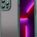 Case for iPhone 13 Pro Max Case Hard PC Back Soft Silicone Frame Drop Protection Non-Fingerprint/Scratch Translucent Thin Shockproof for iPhone 13 Pro Max Phone Case Matte Green