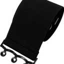 BlackButterfly Wide Elastic Waist Cinch Stretch Waistband Retro Clasp Buckle Belt (Black, L)