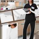 Neer 3 Pack Womens Underscrub Shirts Long Sleeve Crewneck Tops Fitted Layering Clothes Comfort Knit Tops for Nurse (M)