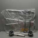 Vive Folding Walker for Seniors - Sturdy Steel Foldable Frame for Adults - Standard Walker with 5 Front Wheels and 2 Rear Ski Glides - Supports up to 300lbs, Adjustable Height