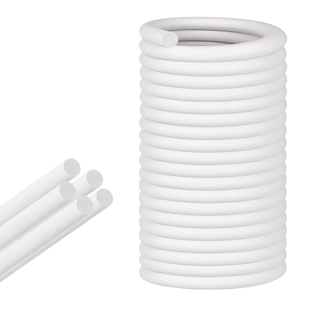 ToLanbbt Backer Rod EPDM Rubber 3/4" Diameter x 20' Length Caulk Saver Door Window Weather Stripping Seal for Concrete Filling Joints and Gaps (White)