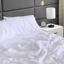 RUVANTI Full Size Sheets Set, Brushed Microfiber Sheets 4 Pieces (1 Fitted Sheet, 1 Flat Sheet, 2 Pillowcases), with 15-inch Deep Pockets, Lightweight & Compfy Premium Hotel Bedding, White