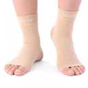 Doc Miller Ankle Brace for Women & Men  Ankle Compression Sleeve, Toeless Foot & Ankle Support for Plantar Fasciitis, Arthritis, Achilles Tendonitis, Sprained Ankle, Swelling & Recovery (1 Pair) (Medium, Skin/Nude)