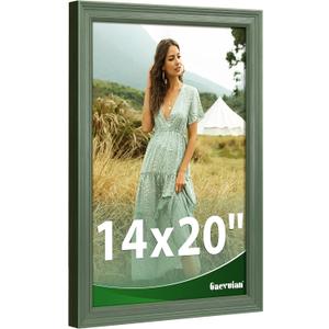 14x20 Frame, Vintage Classic Style Picture Frame | High Definition Plexiglass, Horizontal/Vertical Wall Hanging, Teal Green, 1Pack