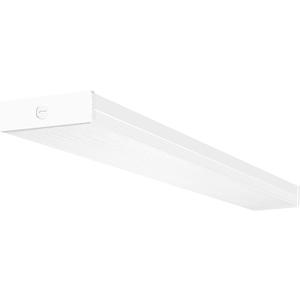 4FT 5.7"W LED Wraparound Light, 40W, 4400lm, 4000K, [2-Lamp 32W Fluorescent Equiv.], Hardwired, 4 Foot LED Wrap Light Flush Mount Office Ceiling Light Fixture for Garage, Office, Kitchen, ETL