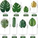 Sggvecsy 82 Pieces 8 Kinds Artificial Tropical Palm Leaves Tropical Leaves Monstera Leaves Safari Jungle Leaf with Stems for Hawaiian Luau Party Beach Table Wedding Shower Birthday Theme Decorations