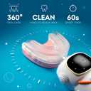 Sensory 360 Round U-Shaped Astronaut Design Mouthguard Electric Toothbrush for Kids Ages 2-7 - Automatic Memory Function - 5 Modes Toothbrush with Multiple Heads Kids Travel Essentials (White)