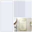 25 Pcs Restaurant Menu Covers Bulk - 4.25" x 11" Clear Single Pocket 2 View Transparent Menu Sleeves Vinyl Rf Heat-Sealed Seams, Insert for Restaurants, Bars, Cafes
