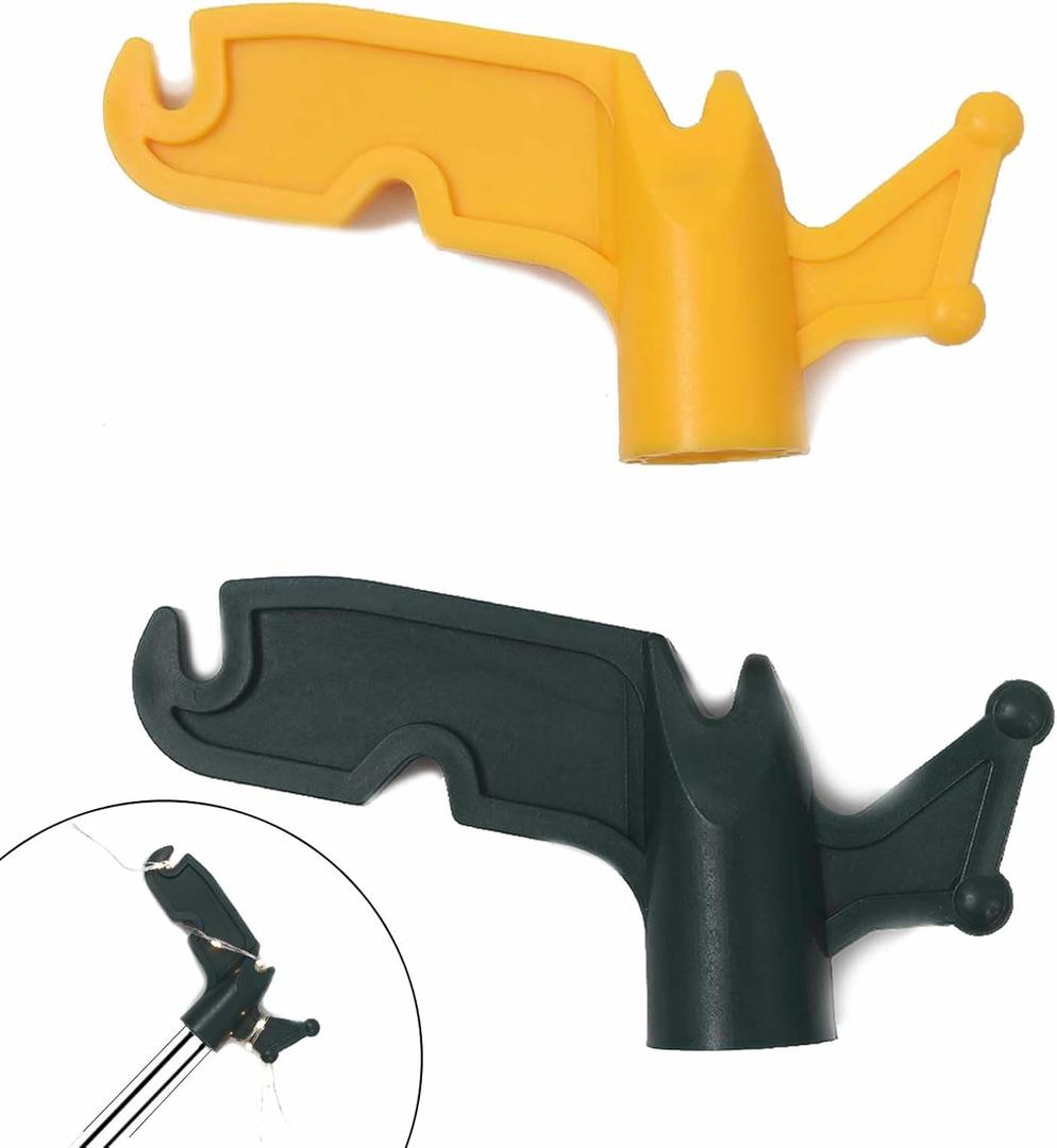 TonGass (2-Pack Multi-Purpose Plastic Utility Hook Attachment for Poles-Screw-On Hook 3/4" Inner Diameter Fits Threaded Poles Extension Poles & Broom Handles, Bird Feeder Pole Hanger Tool