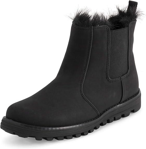 Polar Womens Memory Foam Chelsea Nubuck Boot Waterproof Rubber Welted Stitch Outsole Faux Fur Lined 41