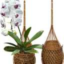 Handmade 100% Thai Bamboo Super Sanctuary Hanging Orchid Basket - 6 Inch Set of 2 (6 Inch 2-pack)
