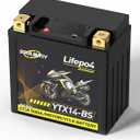 YTX14-BS Lithium Motorcycle Battery 12.8V 9AH 500CCA Powersports Battery LiFePO4 Engine Start Battery Compatible ATV, UTV, Jet Ski, Quad, Tractor, Scooter, Generator Battery