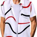 Hawaiian Shirt for Men Short Sleeve Button Summer Beach Casual Short Sleeve Tropical Holiday Beach Shirts (White, L)