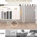Miumoon One-Hand Operation Retractable Baby Gates, 200 inch Retractable Gate with Reinforced Strip Design to Prevent Crawling Through, 16 FT Outdoor Retractable Gates Extra Wide for Garage