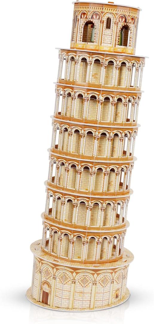 3D Puzzles for Adults & Kids, Exquisite Leaning Tower of Pisa City Large Architecture Building Model Kit, 3D Jigsaw Craft Kits STEM Educational Toys Birthday for Boys Girls Ages 10+ Home Decor, 70 PCS