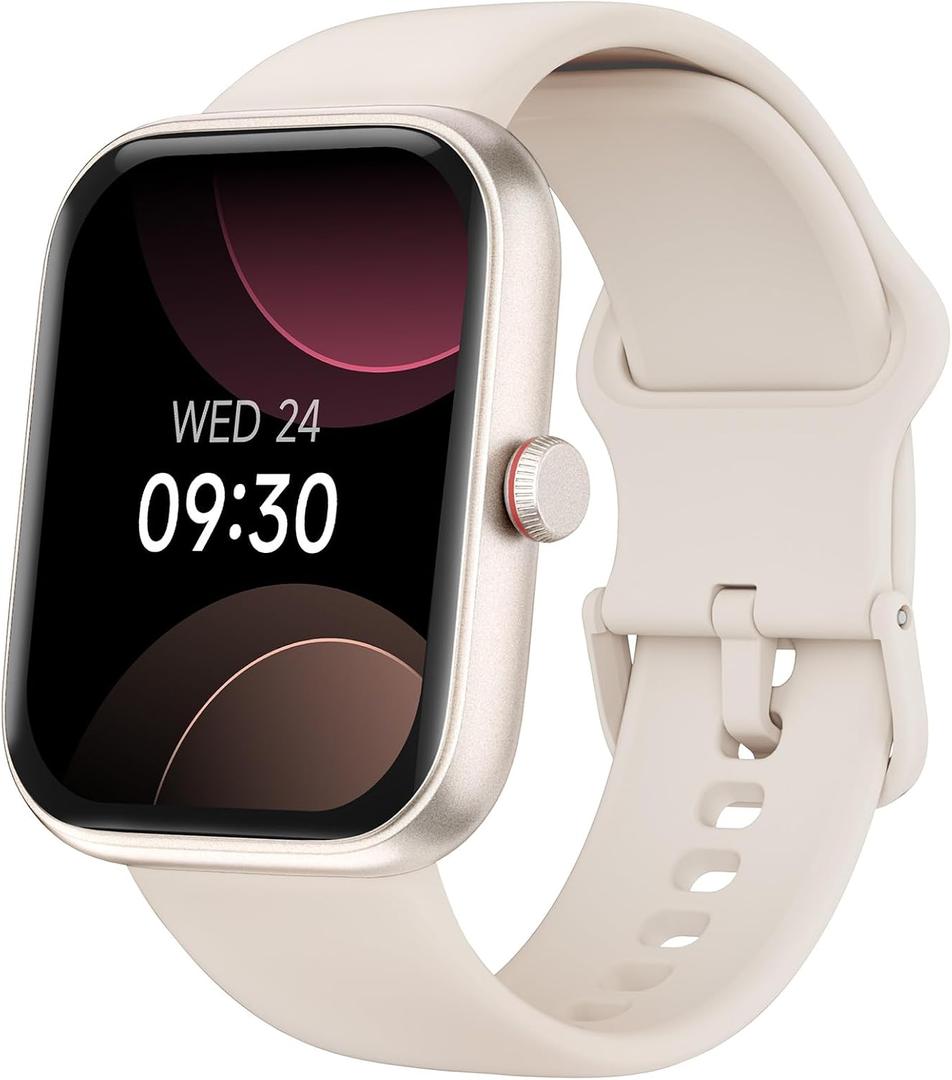 TOOBUR Smart Watch for Women, Alexa Built-in, Answer/Make Calls, 1.91" HD Screen Fitness Watch, IP68 Waterproof, 100 Sports, Heart Rate Monitor, Sleep Tracker, Smartwatch Compatible Android iOS, Beige