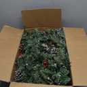 Christmas Garland Snowy 9ft with 50 Lights, Christmas Decor with 50 Light Timer for Mantle Staircase Indoor and Outdoor