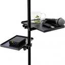 2pcs Microphone Stand 9.4"x6.8" 7.9"x5.5" Tray Adjustable Clamp-on Utility Shelf Rack Tray for Stage Music Stand Audio Mixer Karaoke Stage Live Streaming Recording Broadcasting
