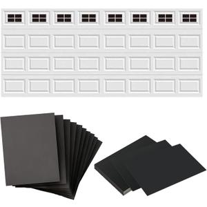 32Pack 2 Car Garage Kits Magnetic Panels Sheets Fake Faux Magnetic Windows Hardware Decorative Decor for Metal Door(Size 6" x 4") All Season Weather Resistantce