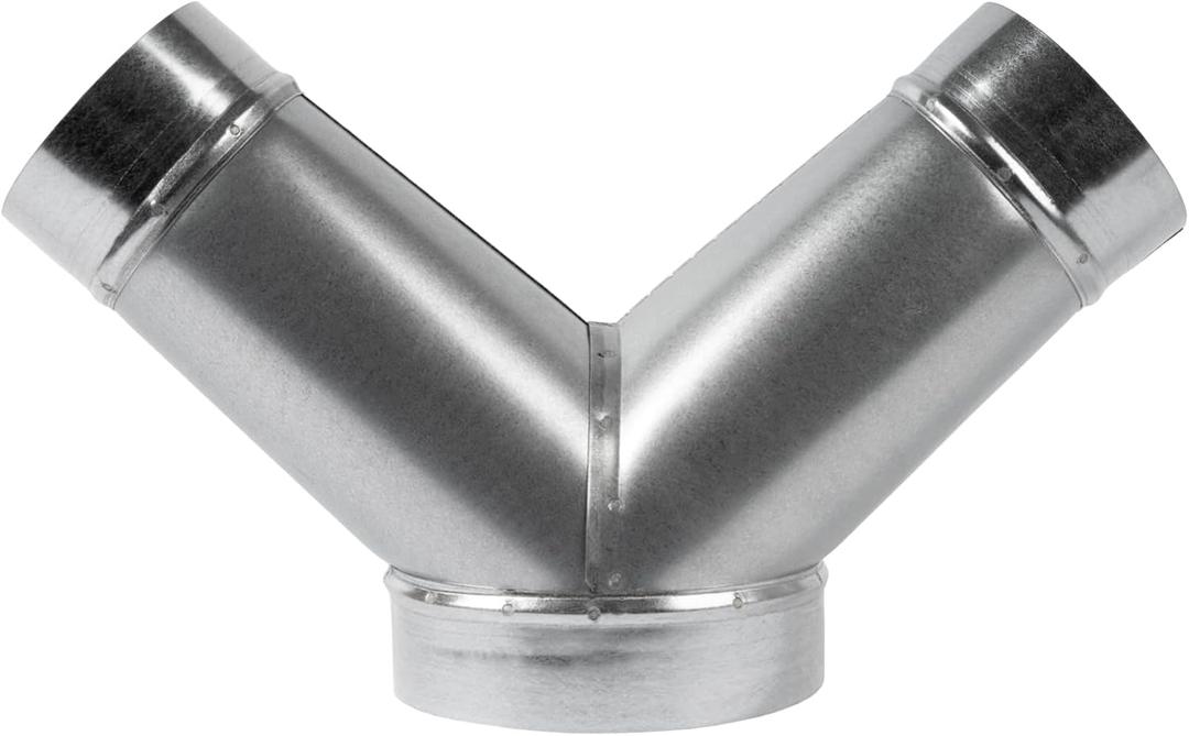 6" Inch 3 Way Metal Duct Splitter. 45 Degree 3 Way Y Shape Connector. Connect Multiple Machines - Dryer and Extractor Hood or Dryer and Dryer in one ducting.