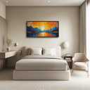 Sunset Mountain Large Wall Art for Living Room Big Landscape Painting Wall Decor Framed Canvas Pictures Print Sunrise Nature Artwork Decorations for Bedroom Office Bathroom Dining room Gifts 30"x60"