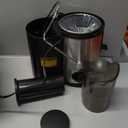 Qcen Juicer Machine, 500W Centrifugal Juicer Extractor with Wide Mouth 3 Feed Chute for Fruit Vegetable, Easy to Clean, Stainless Steel, BPA-free (Black)